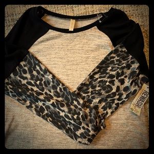 Brand new long sleeve top Rewash animal print